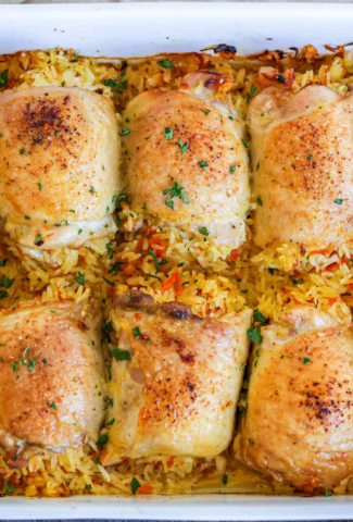 Baked Chicken Legs and Rice