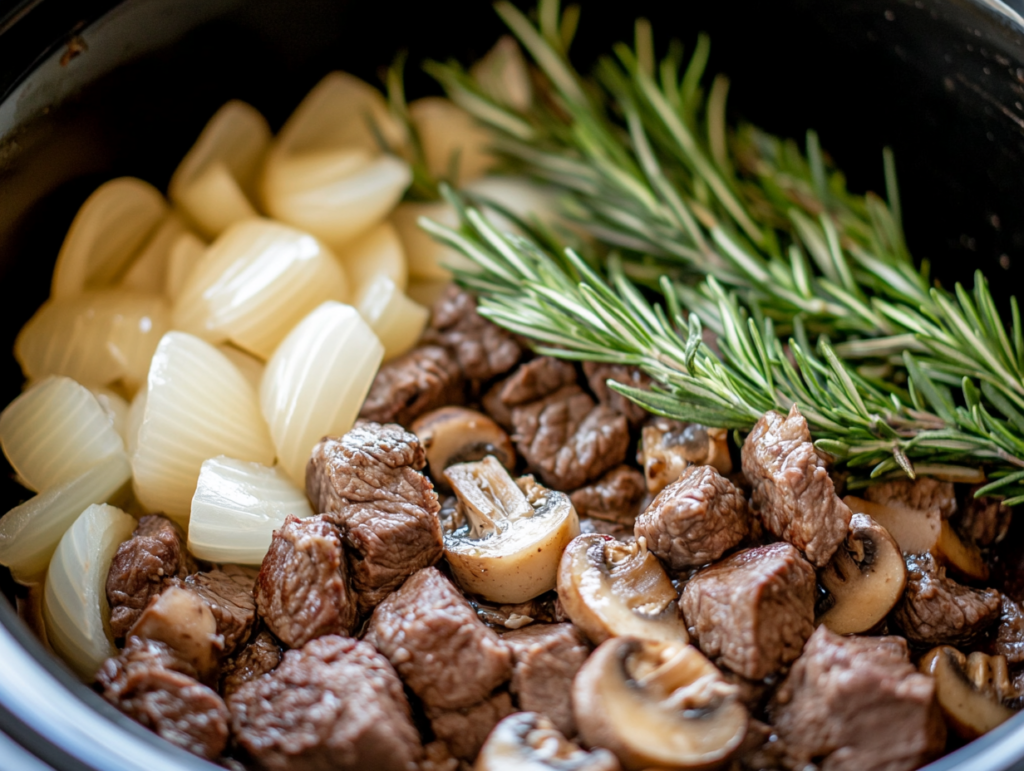 Easy Beef Stroganoff Slow Cooker Recipe with Rosemary